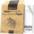 NEO PRINT Printable Vinyl Sticker Paper Matte White 8.5x11 20 Sheets Waterproof
