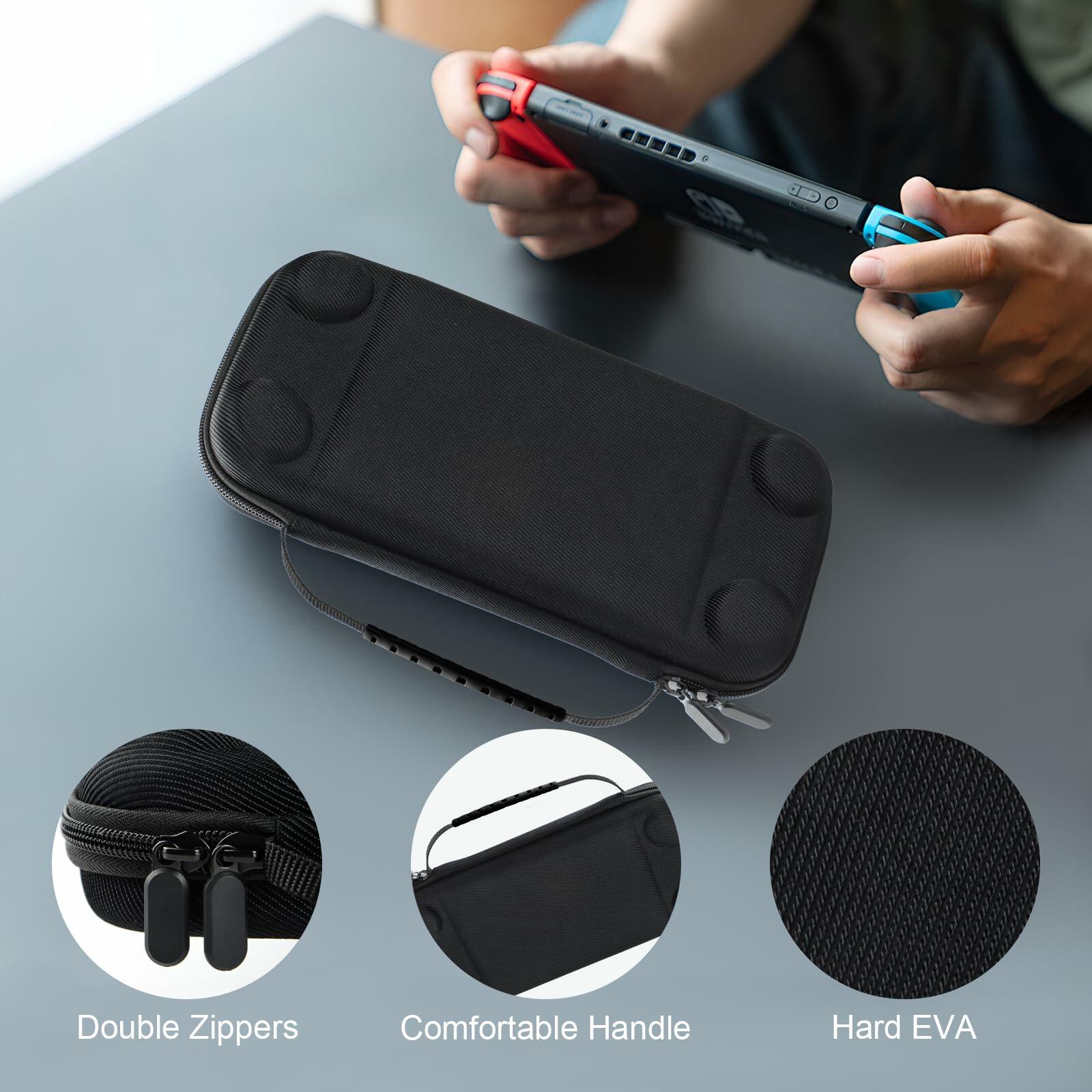 Turquvix Slim Hard Carrying Case for Nintendo Switch 2 Model 2025 Black EVA