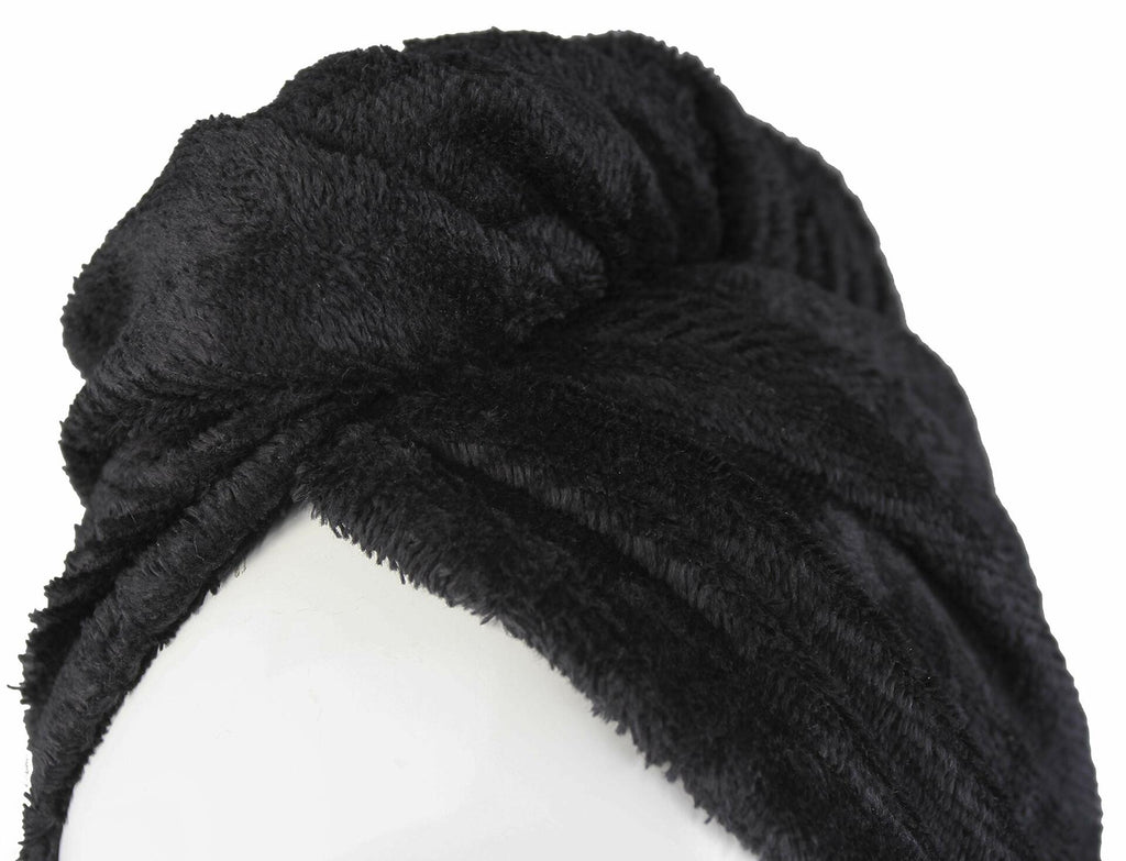 FABBRICA HOME Bamboo Rayon Spa Bath Wrap & Hair Turban Set Navy Blue One Size