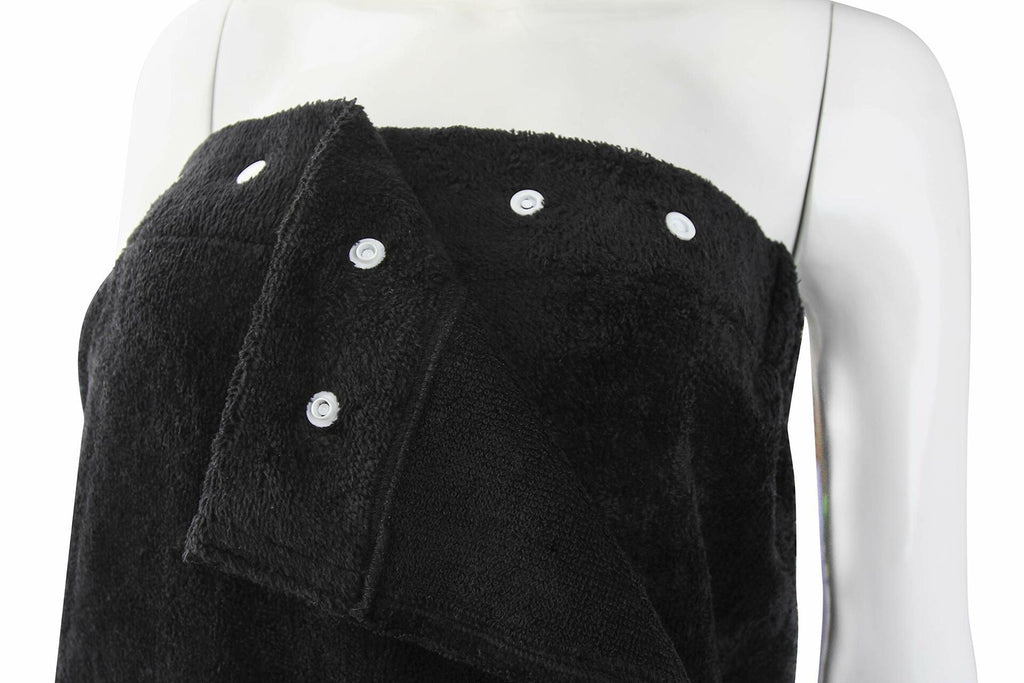 FABBRICA HOME Bamboo Rayon Spa Bath Wrap & Hair Turban Set Navy Blue One Size
