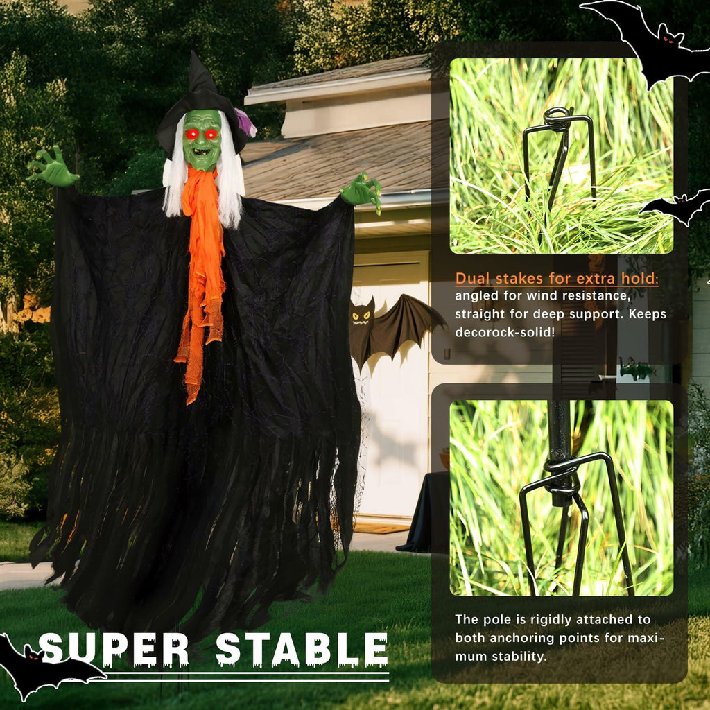 HOMELEX Flying Ghost Halloween Outdoor Decoration Large Scary Ghost Witch 7.5Ft