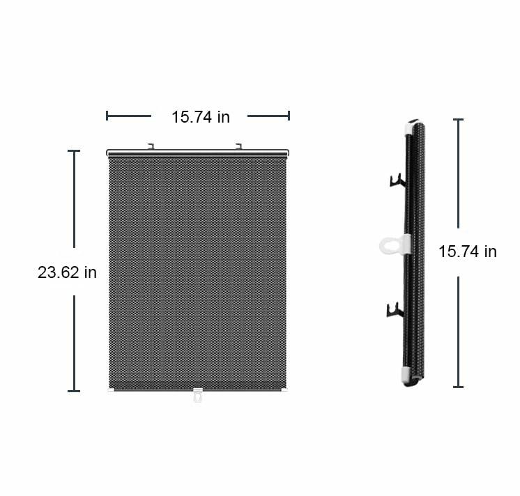 AionneWie Retractable Blackout Roller Blinds with Suction Cups 16x49in