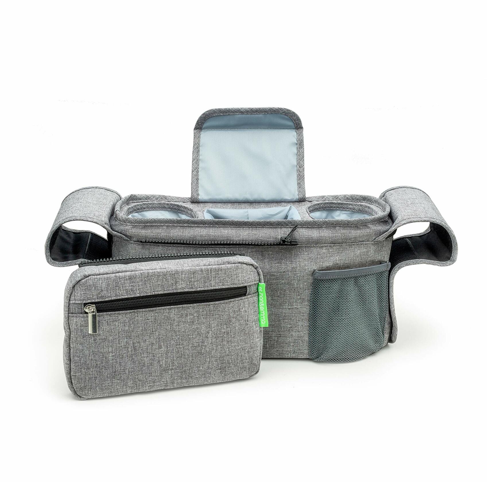 Ethan & Emma Universal Stroller Organizer Insulated Cup Holders Diaper Storage