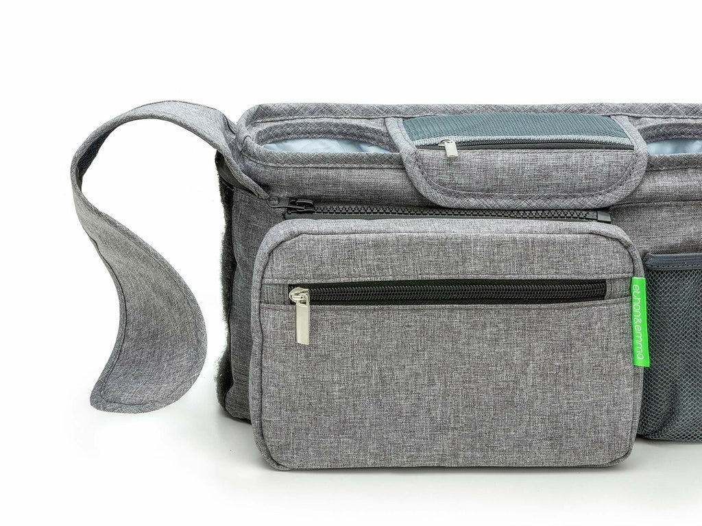 Ethan & Emma Universal Stroller Organizer Insulated Cup Holders Diaper Storage