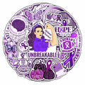 BIGZORO 50PCS Epilepsy Awareness Stickers Ribbon Vinyl Decals Waterproof