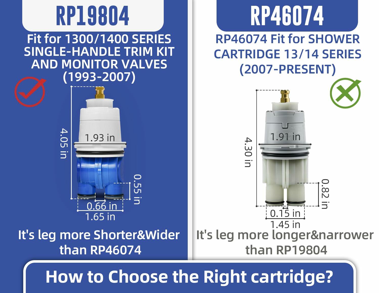Sxtrrdnary RP19804 Shower Cartridge for Delta 1300/1400 Series Tub Faucet