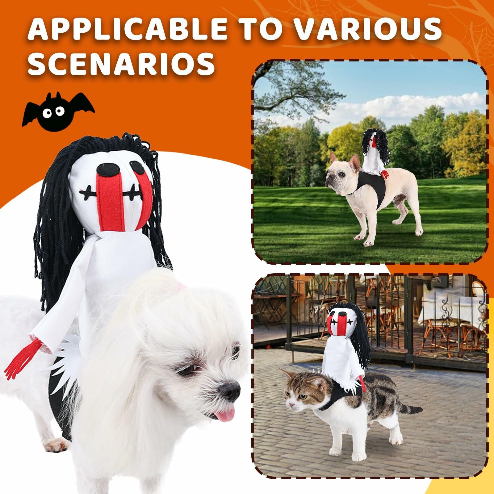 stepsin Dog Halloween Ghost Riding Saddle Costume Female Ghost Size S-M