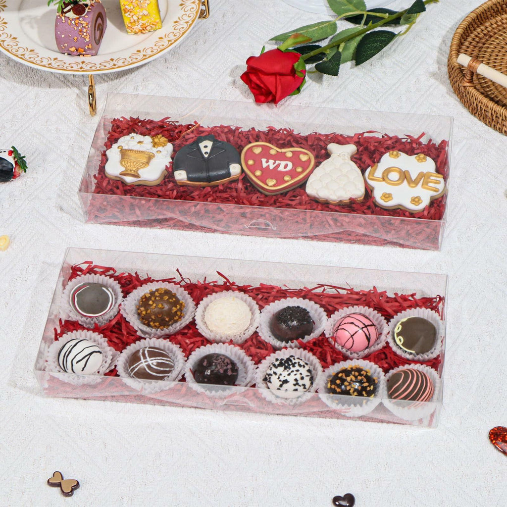 RomanticBaking 20PCS Clear Cookie Boxes 12x5x2in Easter Treat Bakery Gift Box