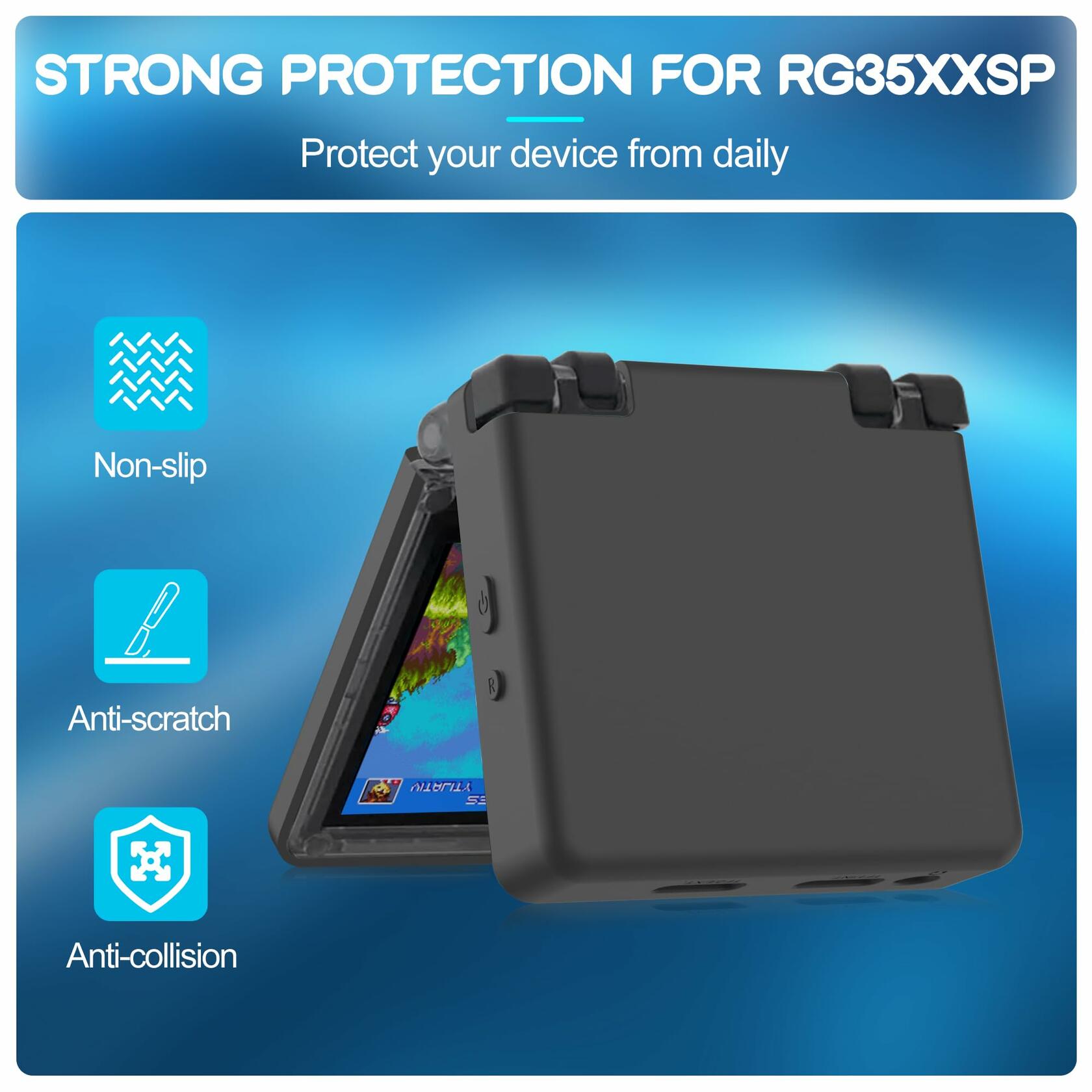 RG35XXSP Silicone Case Shockproof Anti-Scratch Protective Cover Compatible White