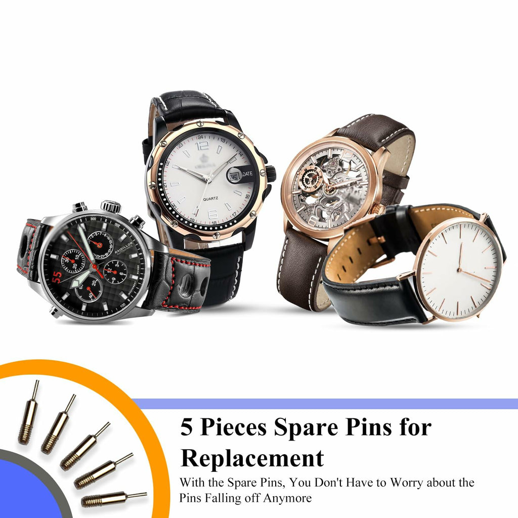 SIXCOLORS Watch Link Band Pin Removal Tool Kit with Black Storage Bag