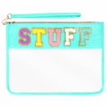 Rthjsfj Chenille Letter Clear Travel Makeup Bag Nylon Red-Beach