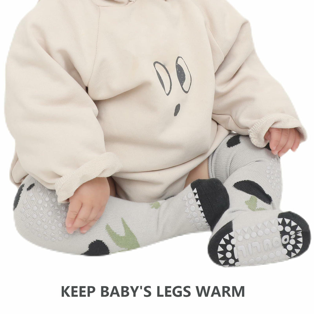 ISANPAN Baby Crawling Socks – Non-Slip Knee High, Animal Design, 1–3Y
