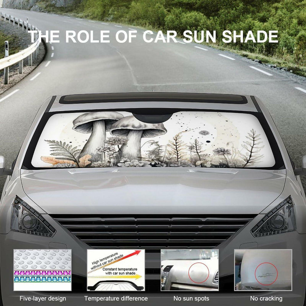Butterfly Flower Car Windshield Sunshade UV Protector 55x30 Aesthetic