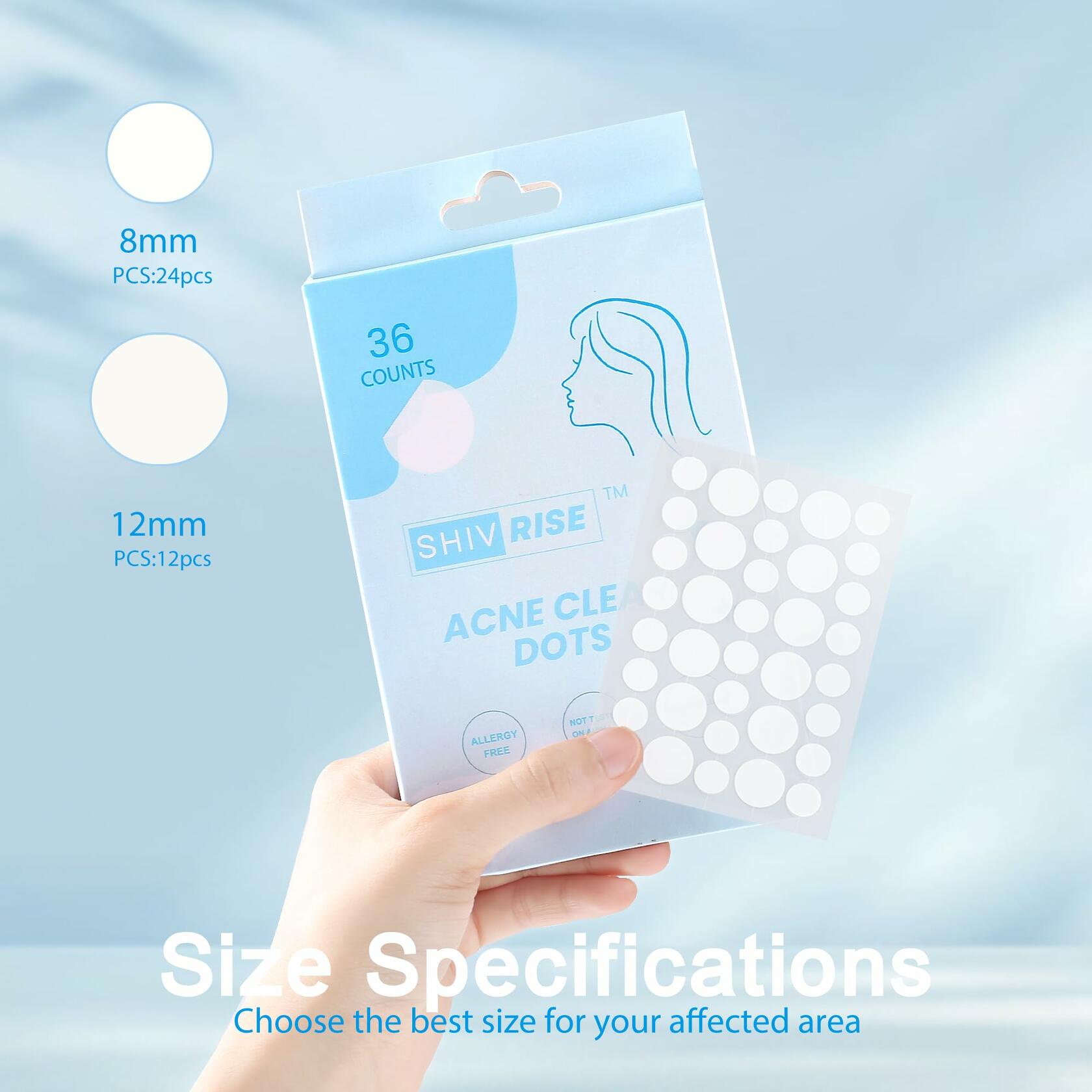 SHIVRISE Pimple Patch Hydrocolloid Acne Spot Cover Tea Tree Oil 36 Count
