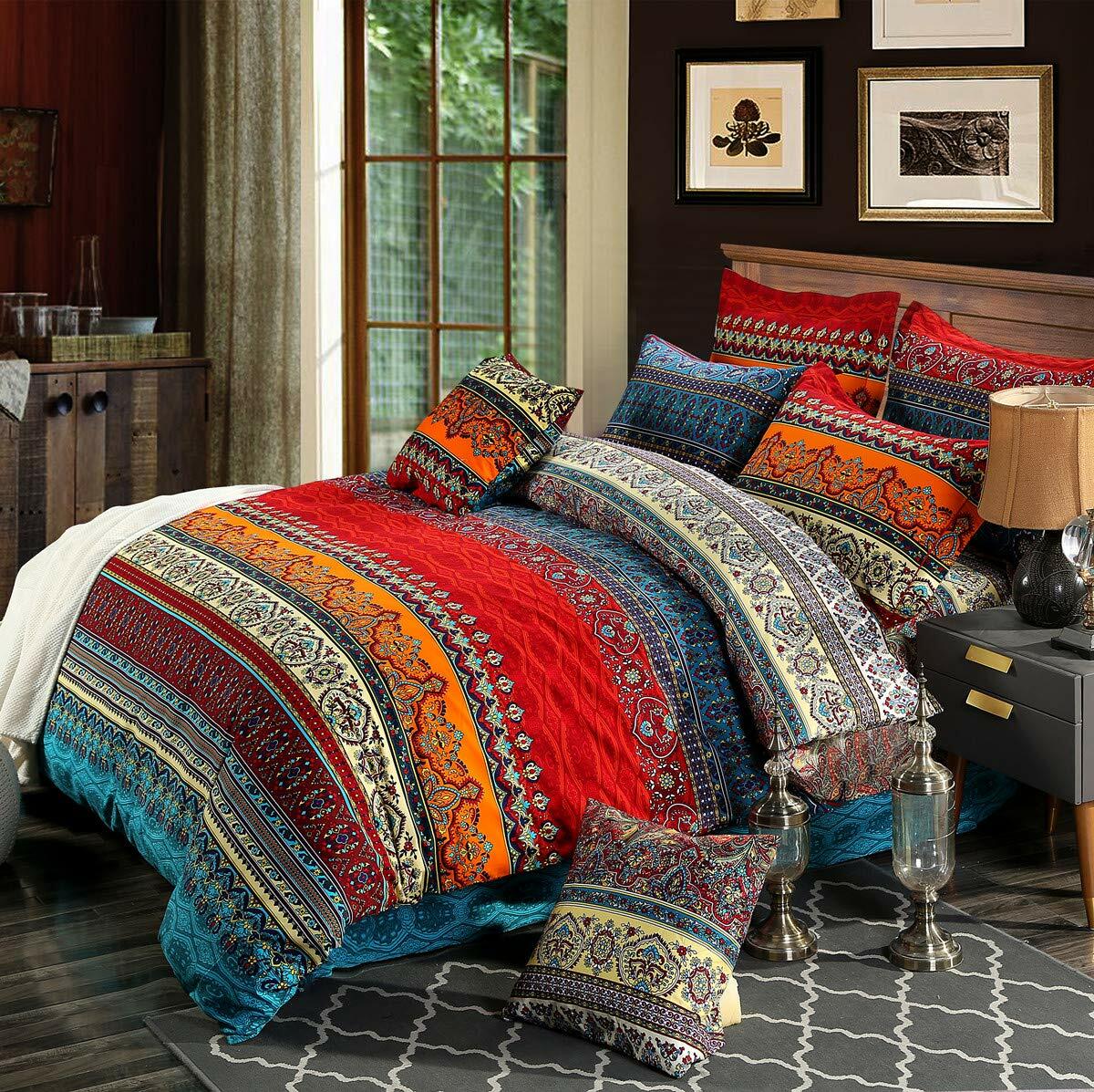HNNSI Bohemia Exotic Striped Bedding Set 4 Pieces King Size Cotton