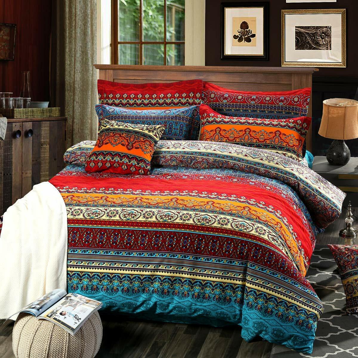 HNNSI Bohemia Exotic Striped Bedding Set 4 Pieces King Size Cotton