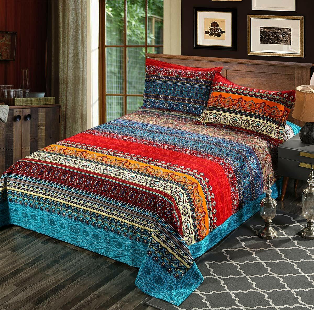 HNNSI Bohemia Exotic Striped Bedding Set 4 Pieces King Size Cotton