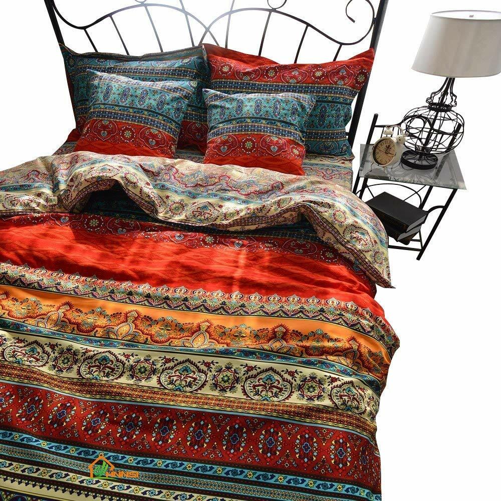 HNNSI Bohemia Exotic Striped Bedding Set 4 Pieces King Size Cotton