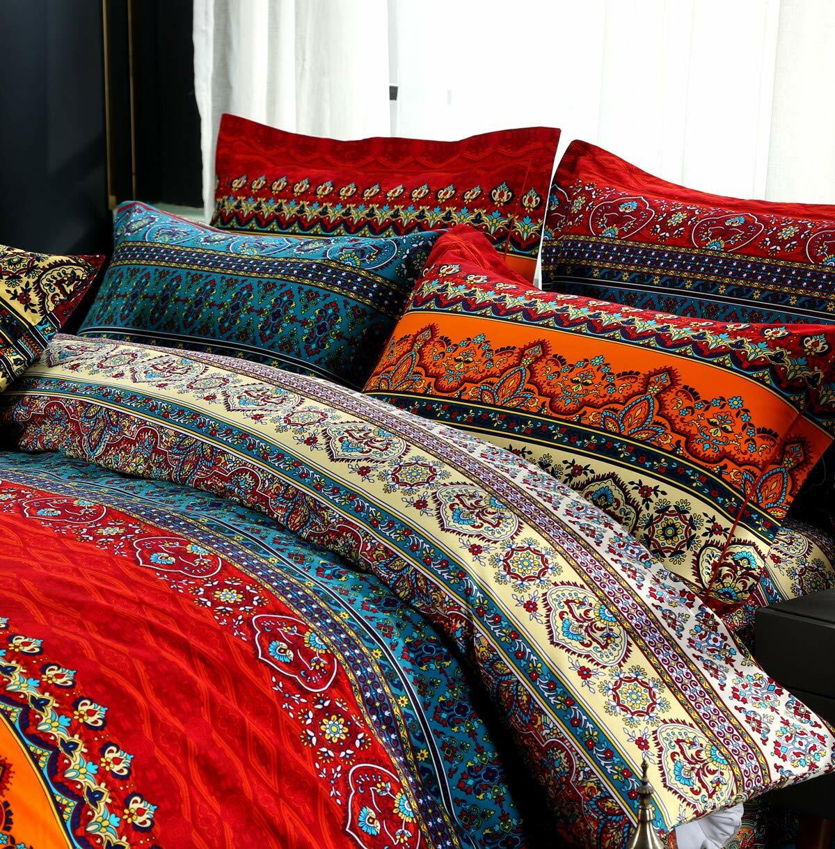 HNNSI Bohemia Exotic Striped Bedding Set 4 Pieces King Size Cotton