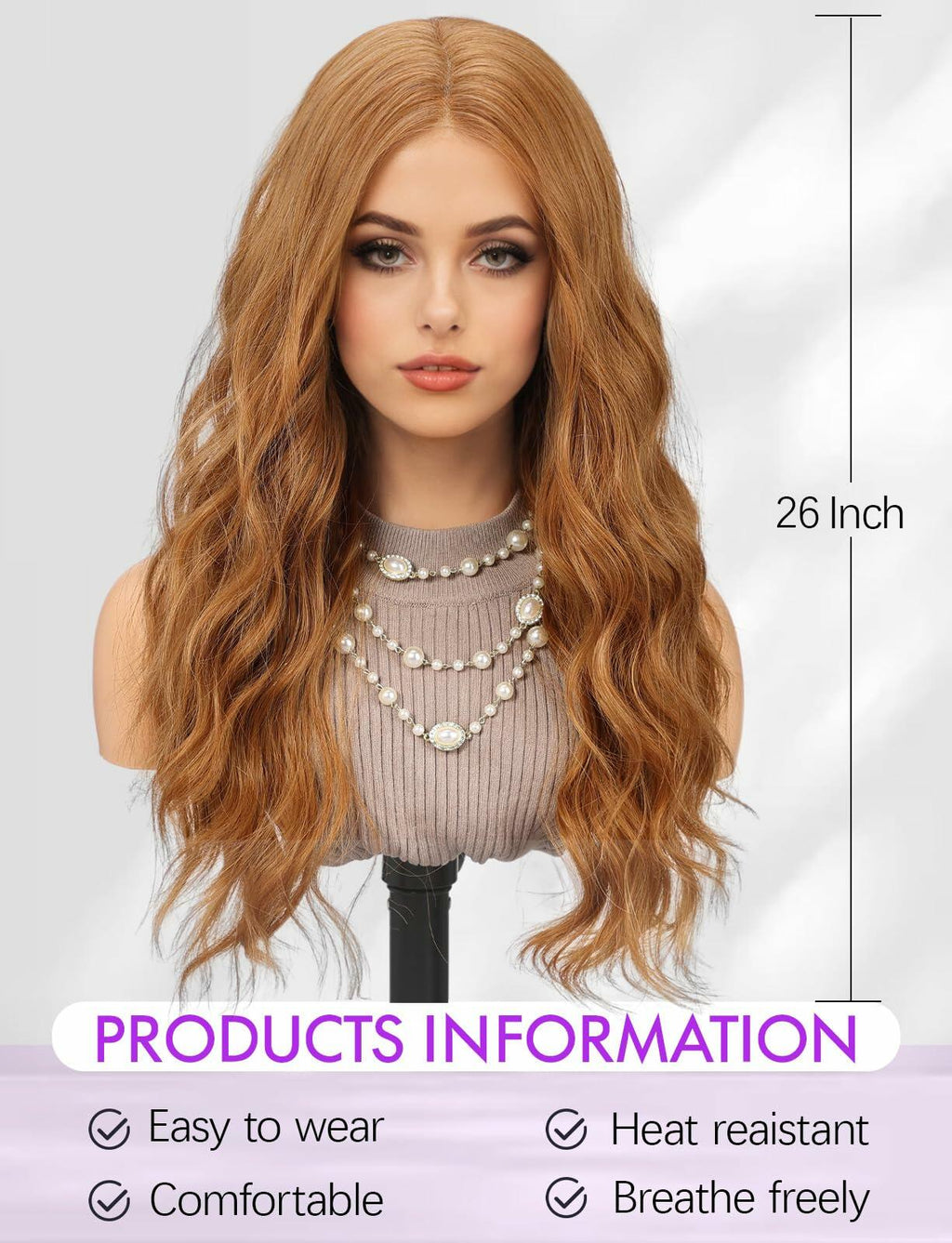 Getshow Ombre Ash Blonde Long Curly Lace Wig Dark Roots Side Part