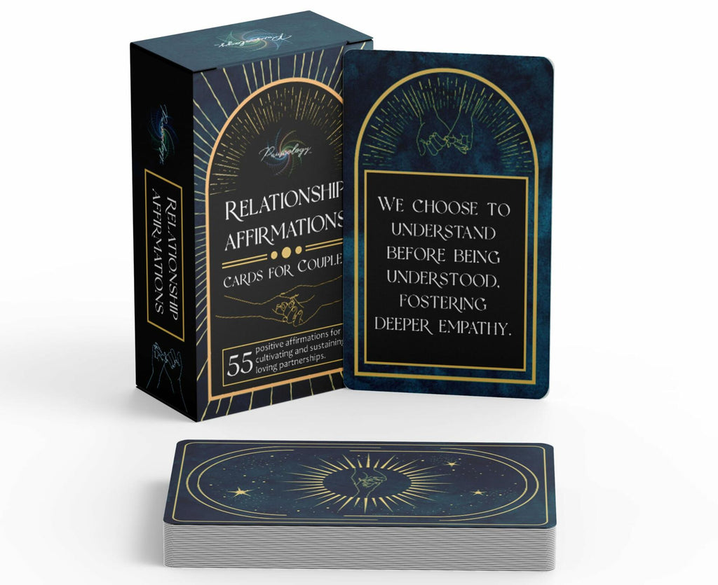 Pauseology Couples Affirmation Cards 55 Gold Foil Relationship Cards
