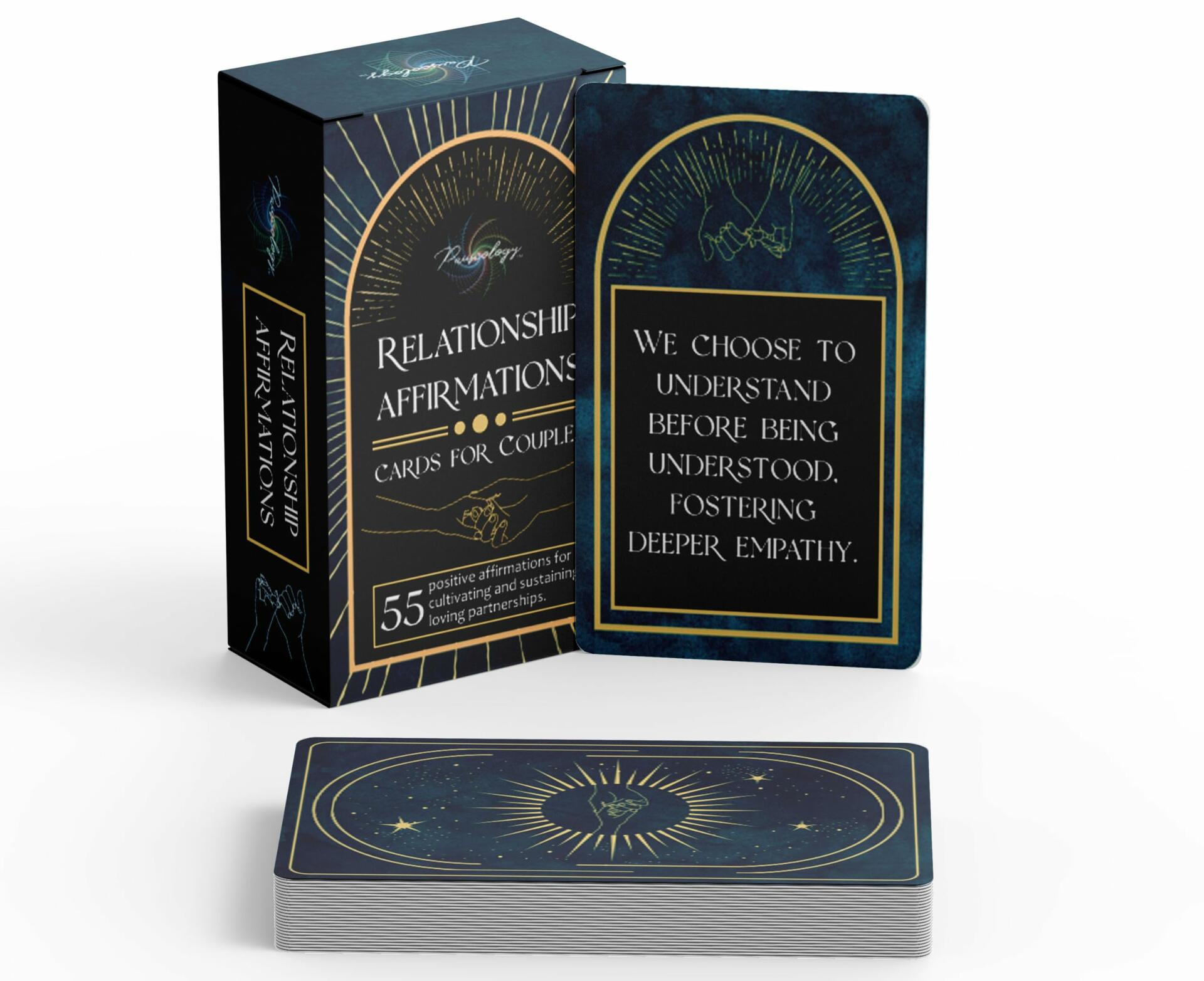 Pauseology Couples Affirmation Cards 55 Gold Foil Relationship Cards