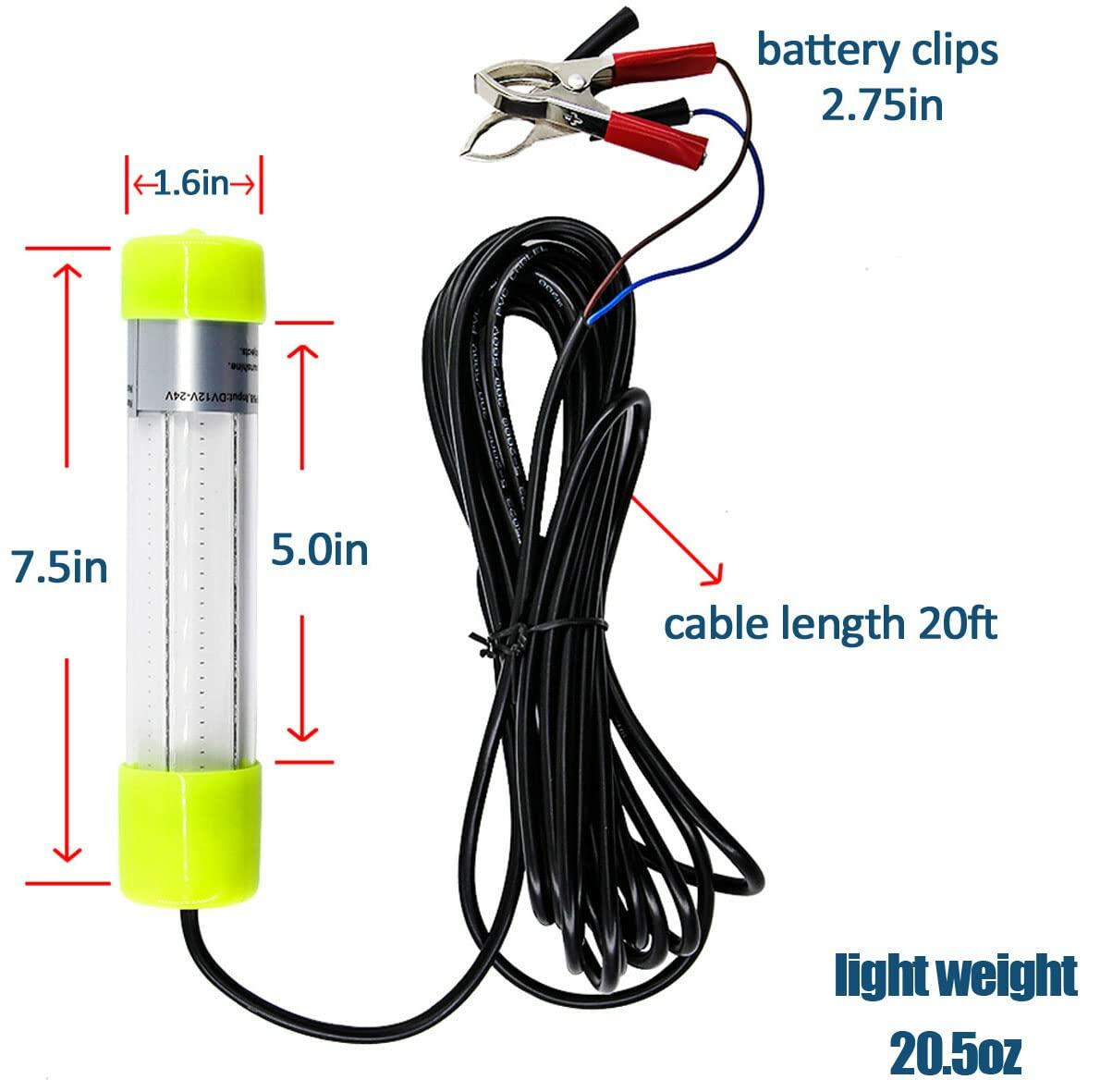 JSHANMEI Underwater Fishing Light 16000 Lumens 20W 12V Blue LED