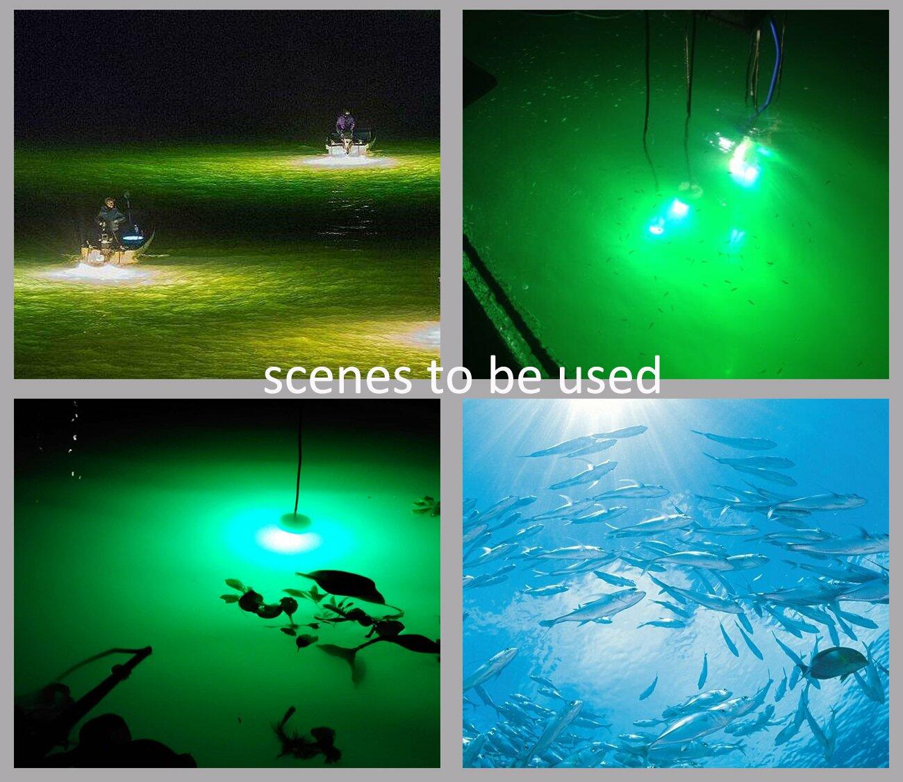 JSHANMEI Underwater Fishing Light 16000 Lumens 20W 12V Blue LED