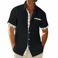 TRFIC Men's Casual Short Sleeve Button Down Shirt Black