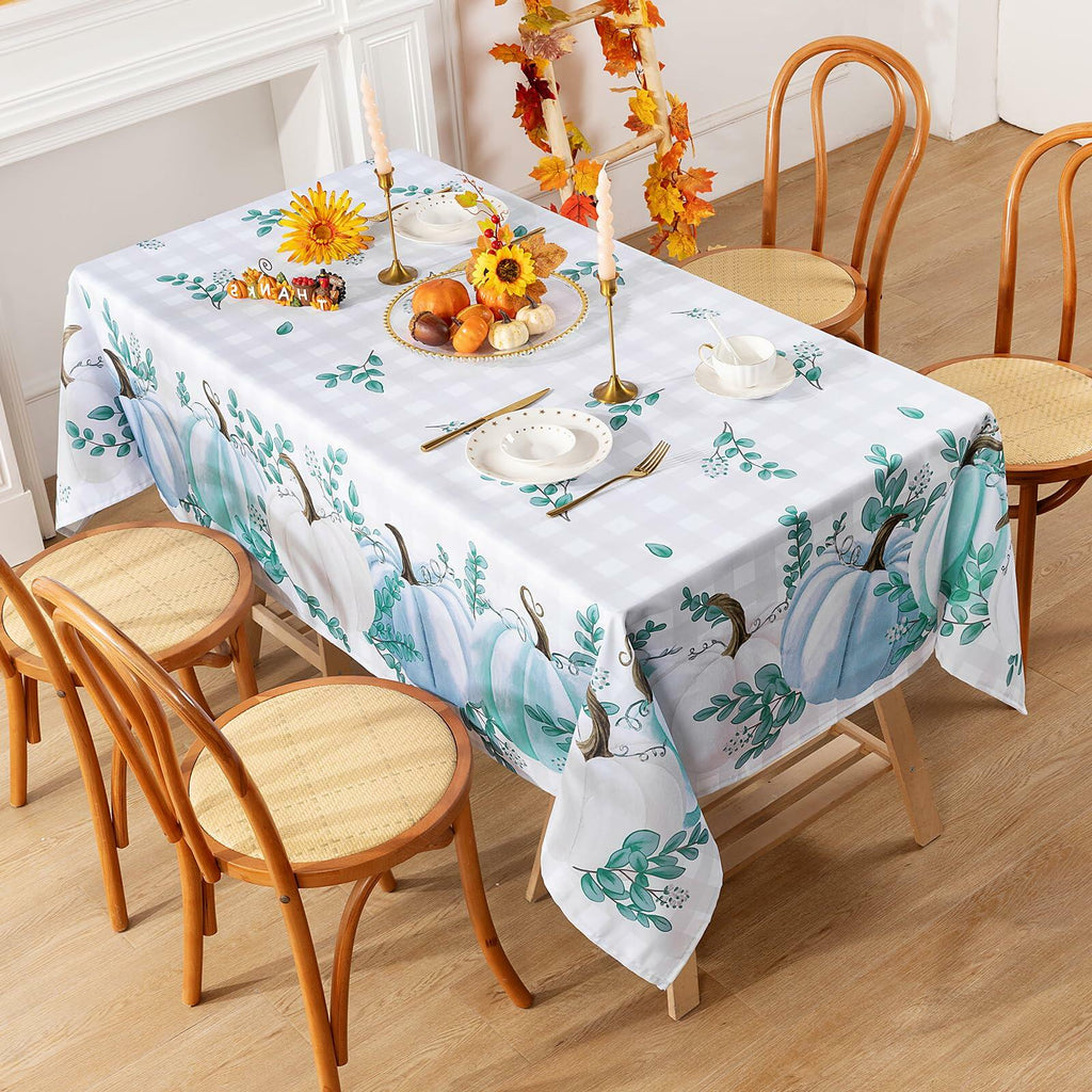 Vaukki Waterproof Fall Tablecloth Pumpkin 60x84 Inch Autumn Decor