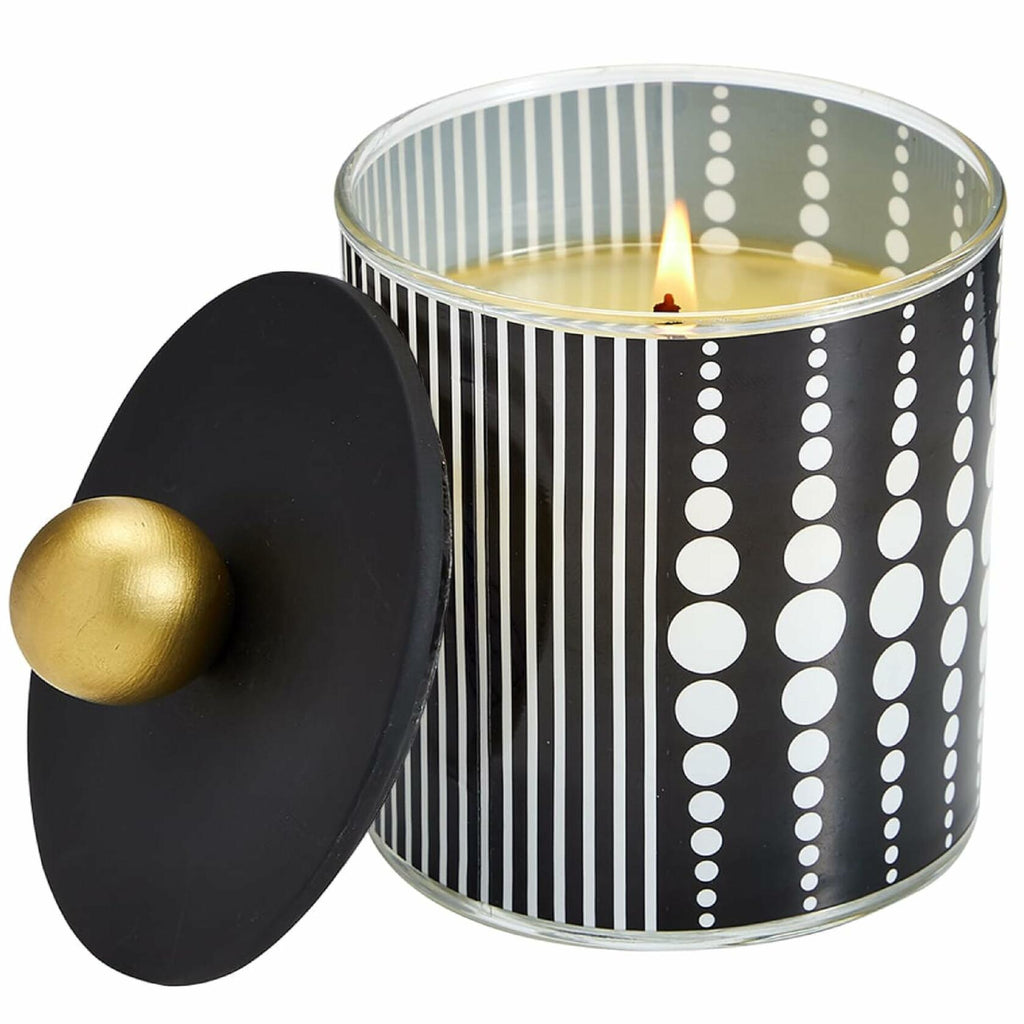 PartyLite Iced Snowberries Jar Candle Black White Gold Lid 3.875x5.5in