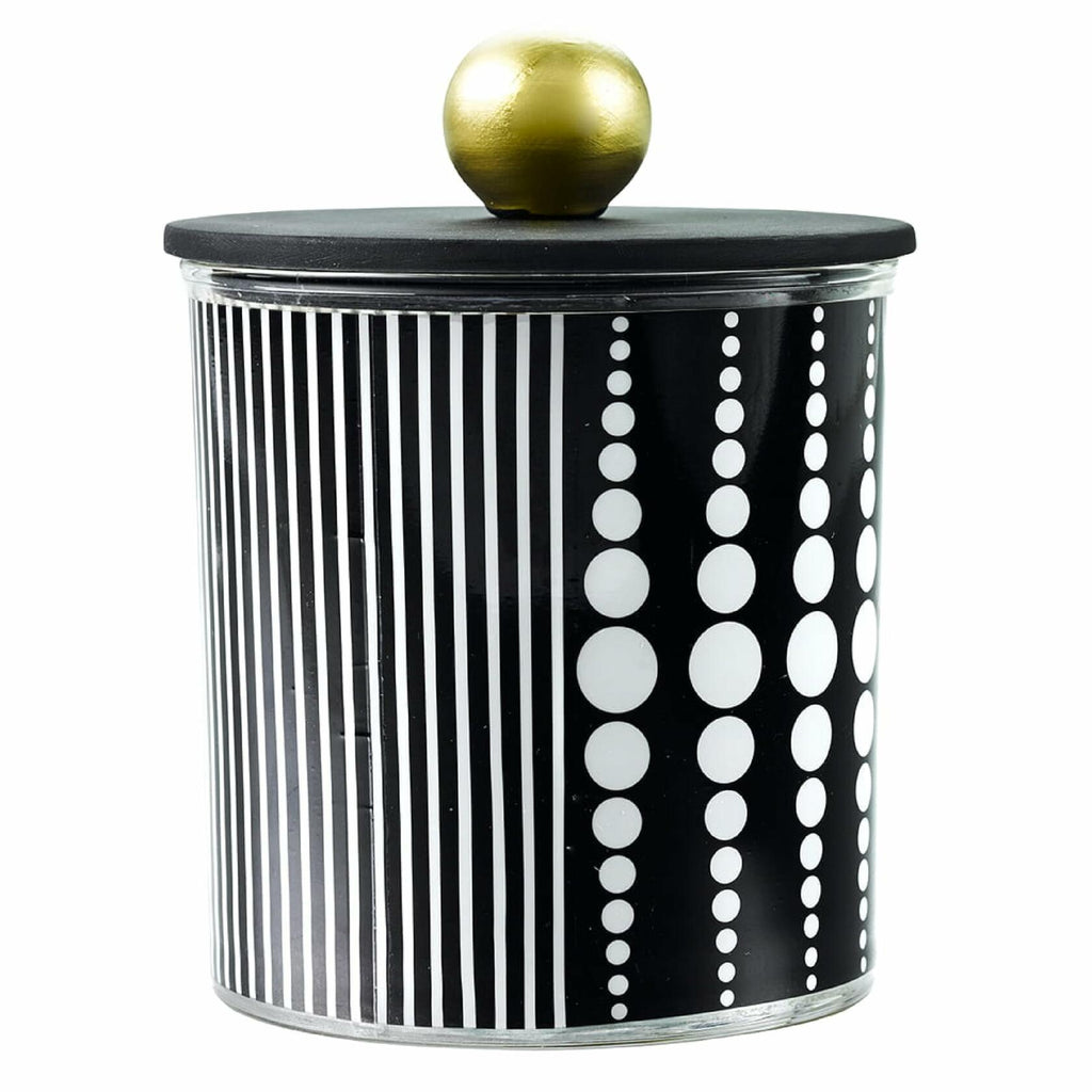 PartyLite Iced Snowberries Jar Candle Black White Gold Lid 3.875x5.5in