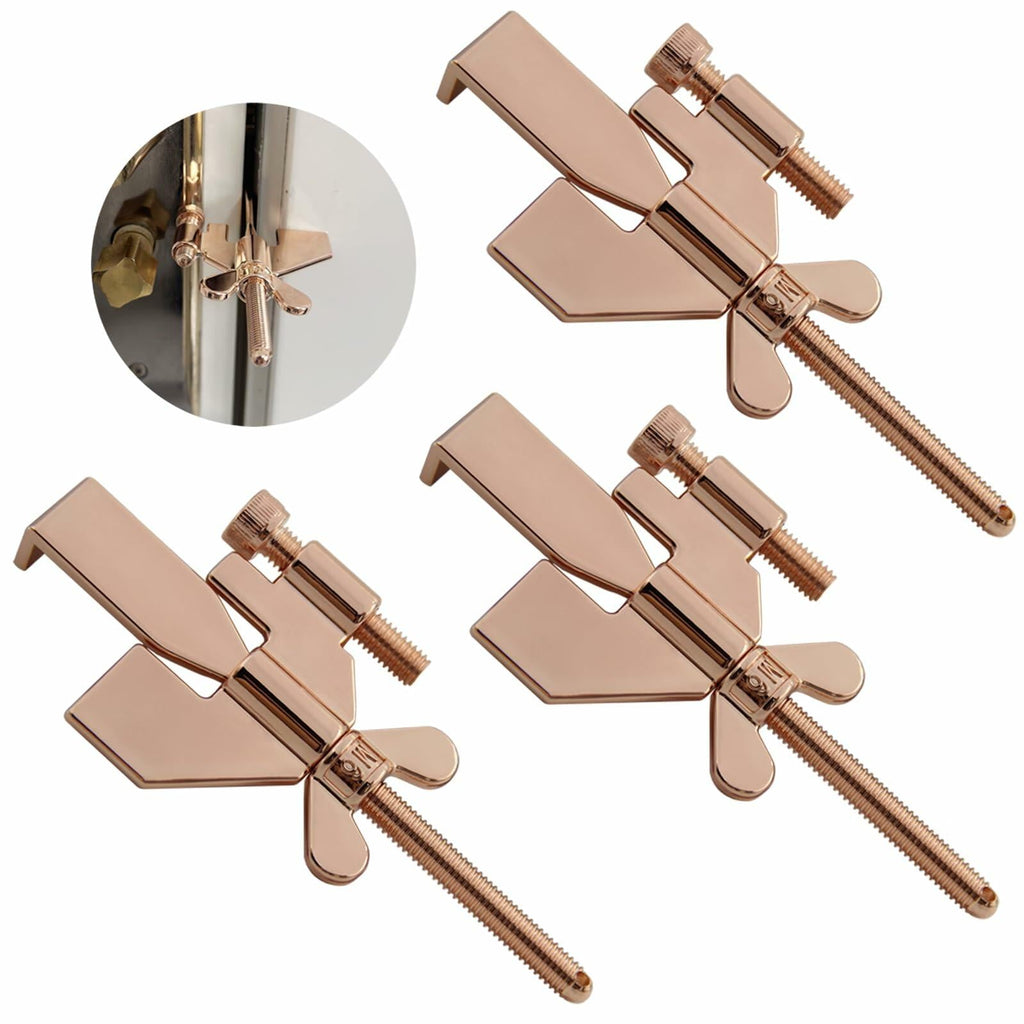 Fosdonge Portable Door Lock Security Stoppers Travel Rose Gold 3 Pack