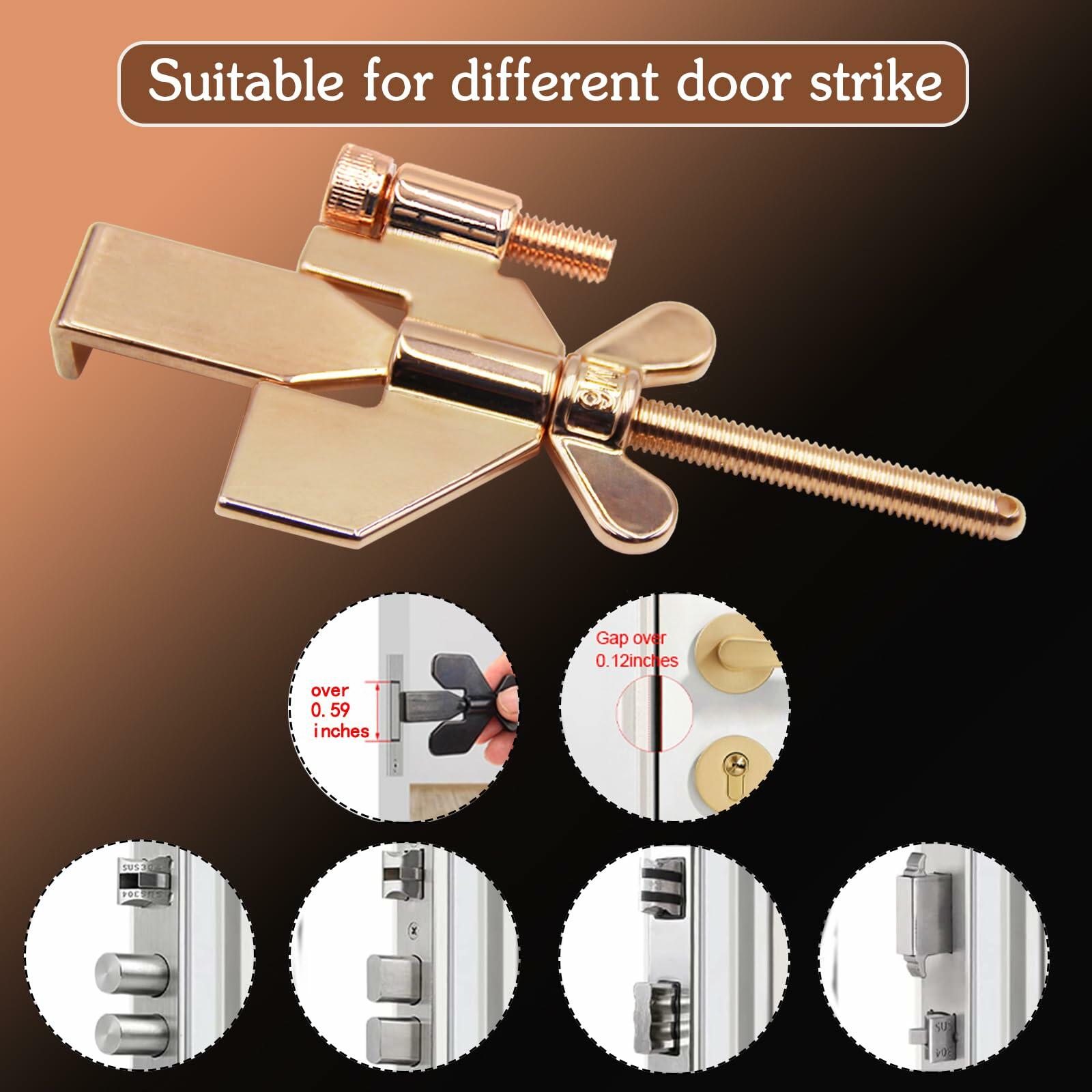 Fosdonge Portable Door Lock Security Stoppers Travel Rose Gold 3 Pack