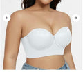 FallSweet Lace Strapless Underwire Bustier Bra Floral White Size 42D
