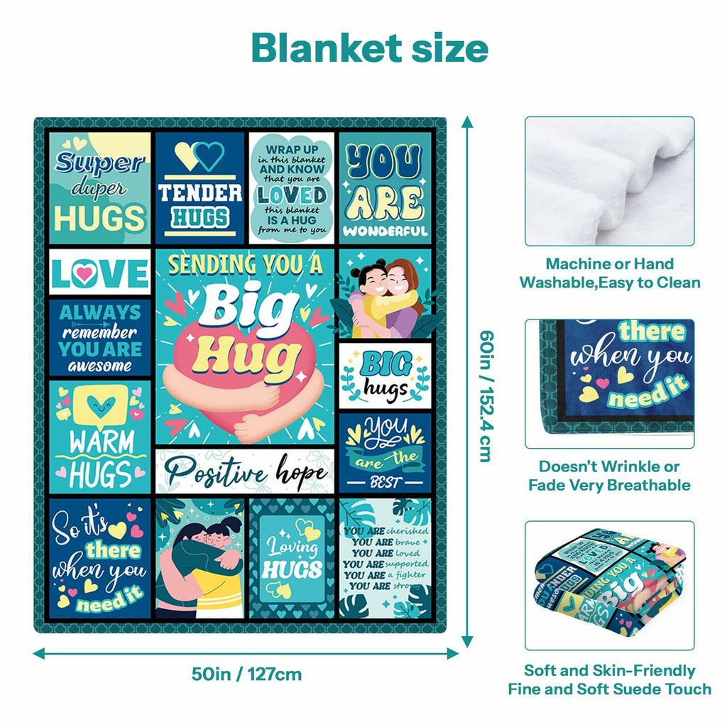 HEIFAM Inspirational Healing Hug Blanket Green 60x80 Size 80x60
