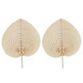 Framendino 2 Pack Natural Raffia Palm Leaf Bamboo Fans Handmade