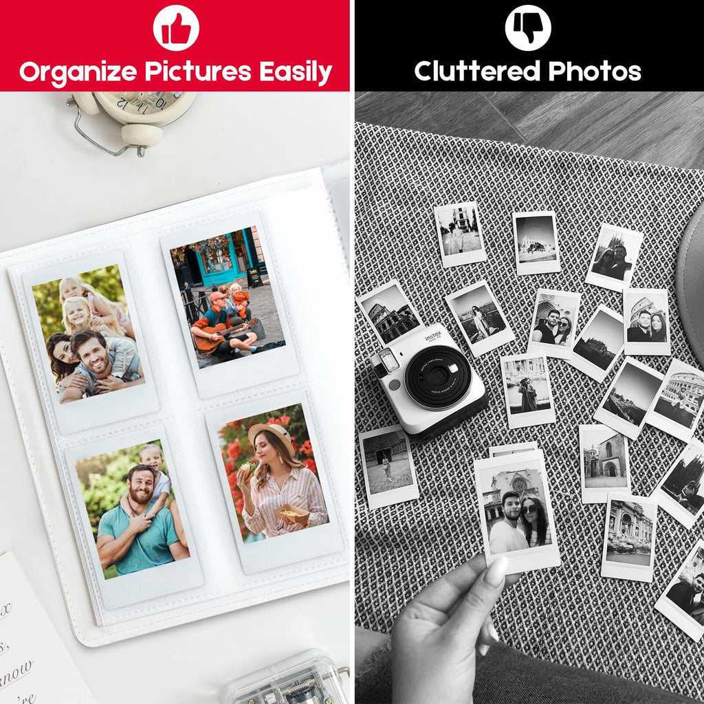 Tugle 256 Pockets Photo Album for Polaroid Instax Mini Cameras Dark Blue