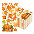 Btmooz Fall Thanksgiving Disposable Paper Napkins 100 Pcs Pumpkin Maple Leaf