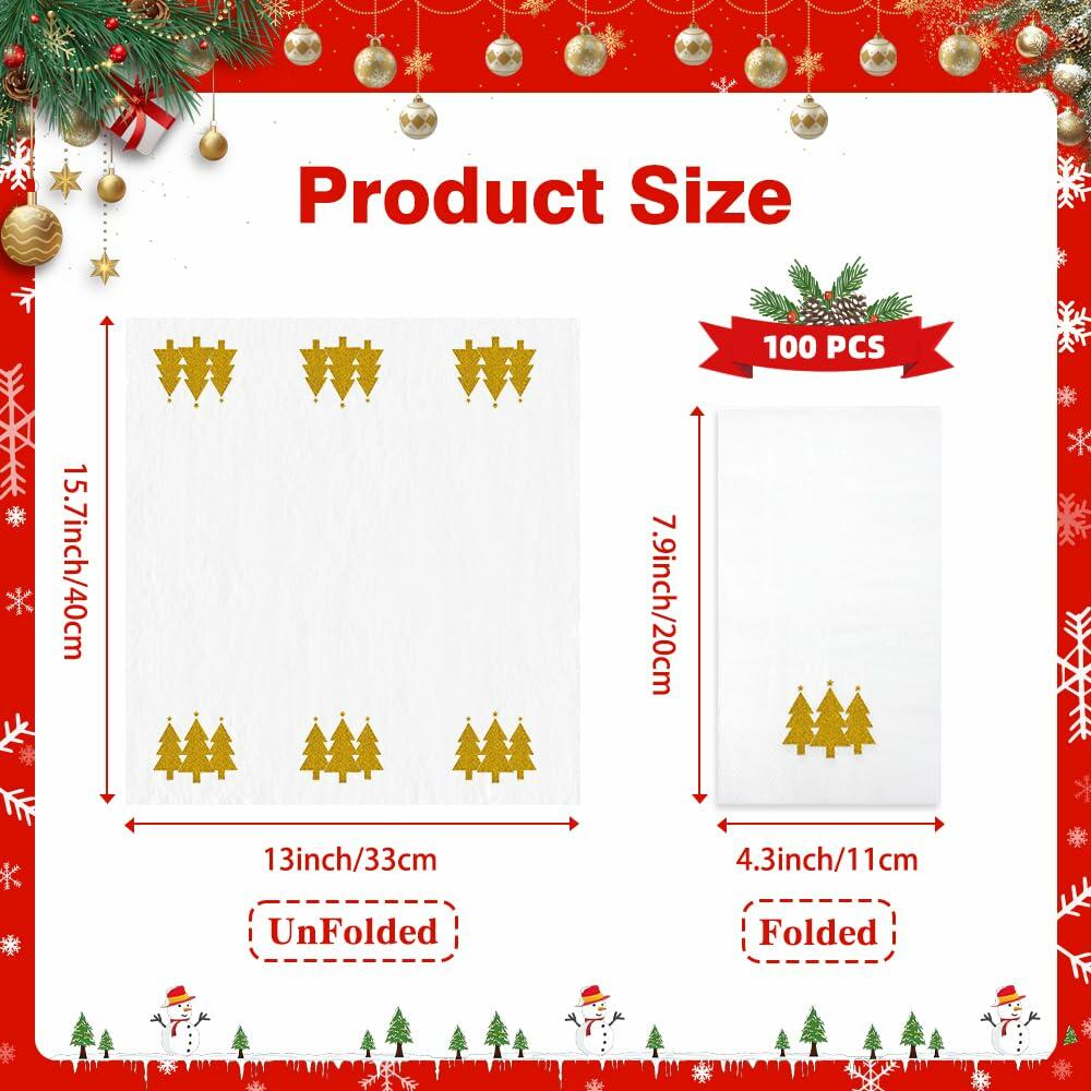 Btmooz Fall Thanksgiving Disposable Paper Napkins 100 Pcs Pumpkin Maple Leaf