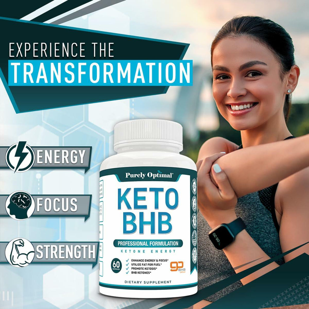 Purely Optimal Keto BHB Capsules Exogenous Ketone Pills 60 Count