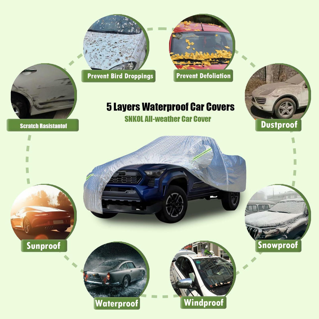 SNKOL Waterproof Car Cover Universal Fit SUV 191-200" Full Cover Oxford