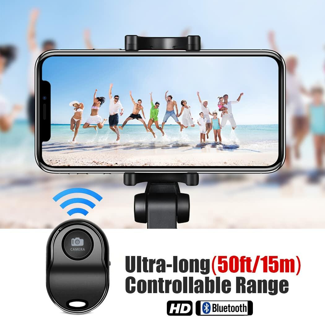 ASHUTB Bluetooth 5.0 Remote Shutter Wireless Selfie Button Blue