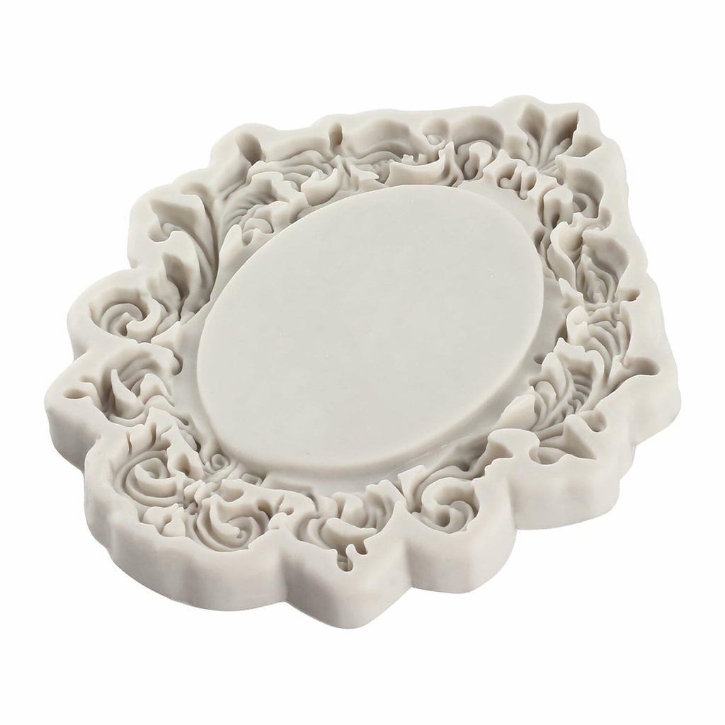 CANYANGMOLD Baroque Photo Frame Silicone Mold Gray 0.39x3.18x2.87in 1 Pc