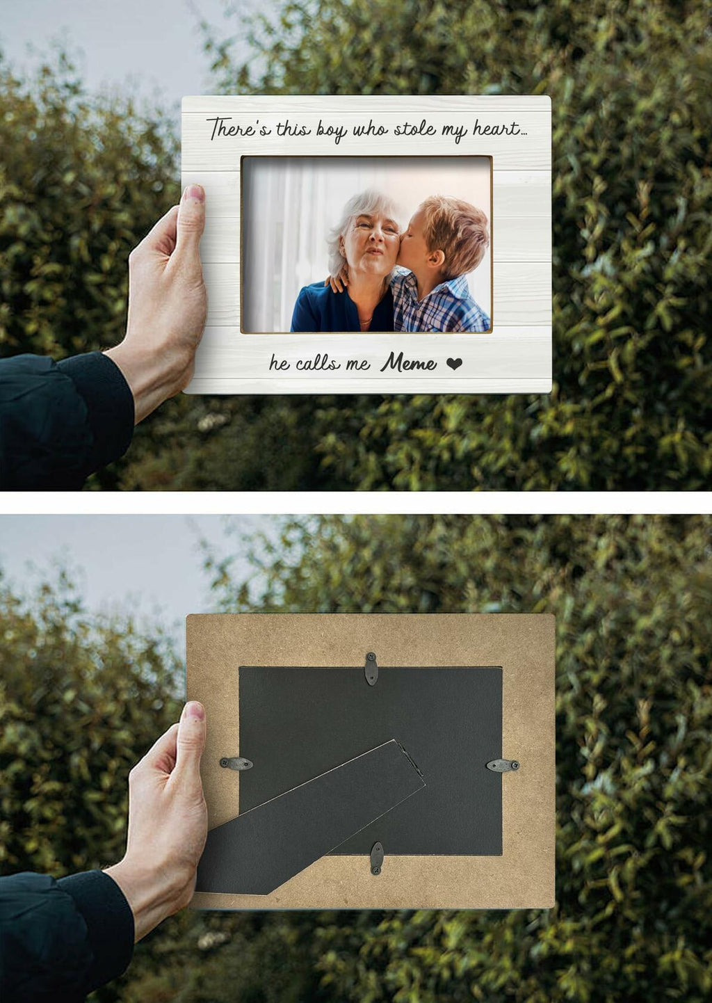 FONDCANYON Meme Grandma Nana Rustic Photo Frame 5x7 Inch