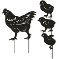 Dupiulk 4 Pack Metal Chicken Garden Stakes Hen Chicks Outdoor Decor
