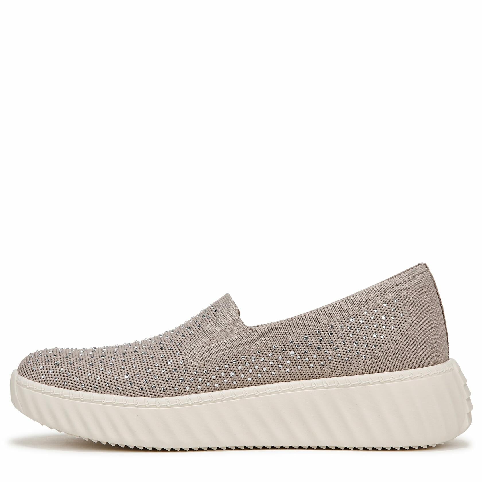 LifeStride Wednesday Bright Rhinestone Slip-On Sneakers Taupe Size 8.5