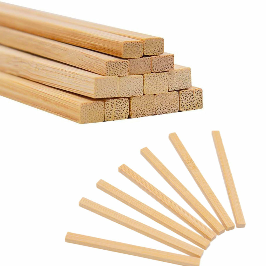 DaTpuik 50 PCS Bamboo Wood Square Dowel Rods 1/2x12 Inch Unfinished