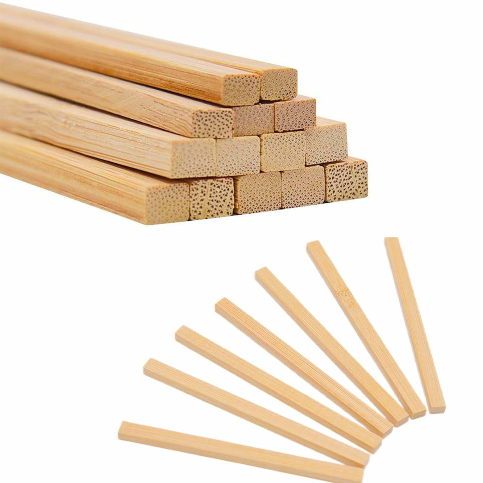 DaTpuik 50 PCS Bamboo Wood Square Dowel Rods 1/2x12 Inch Unfinished