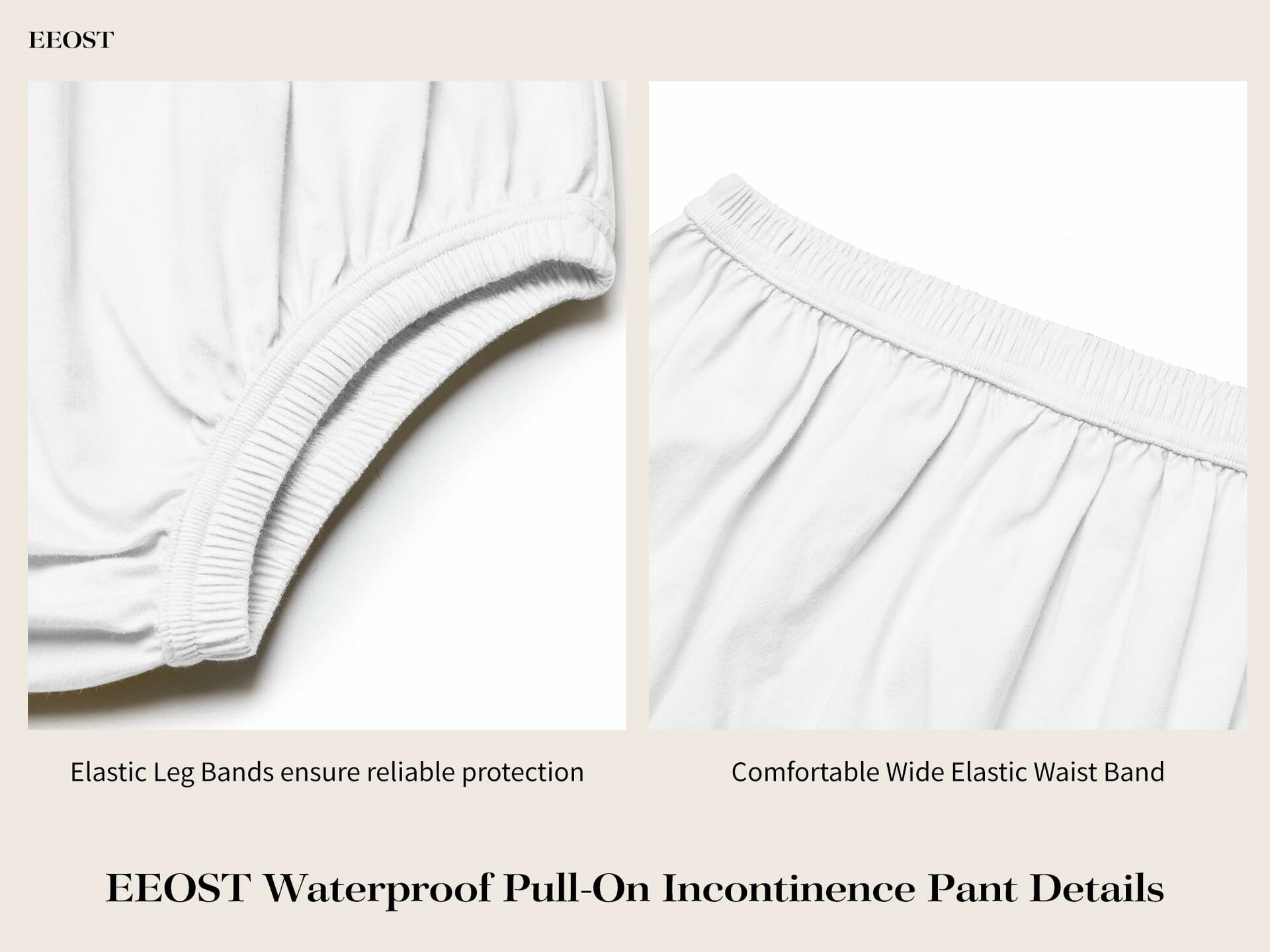 EEOST Women's Incontinence Diaper Plastic Pants Waterproof Cloth Cover White XXL